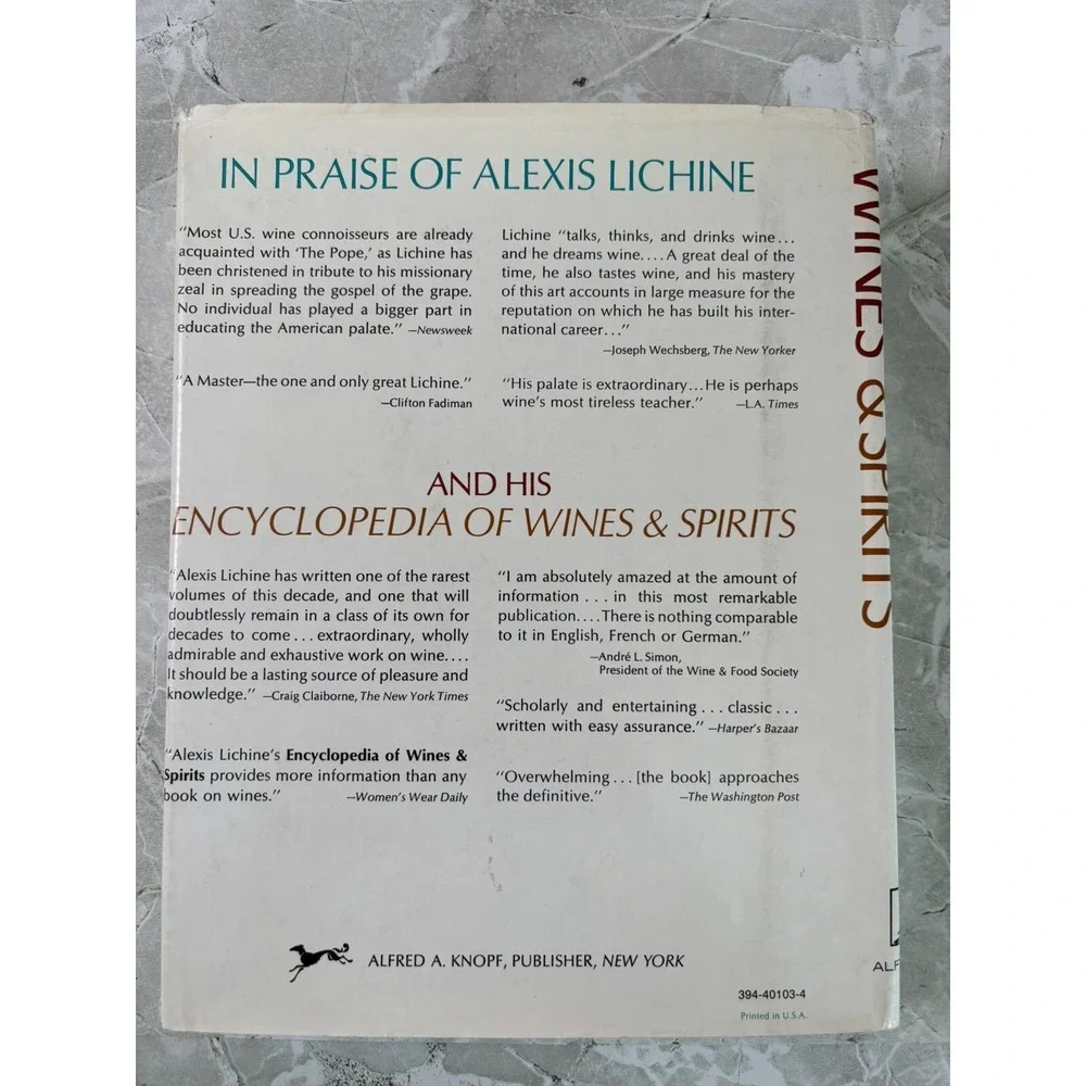 Alexis Lichine's Encyclopedia of‎ Wines and Spirits by Alexis Lichine 1973
